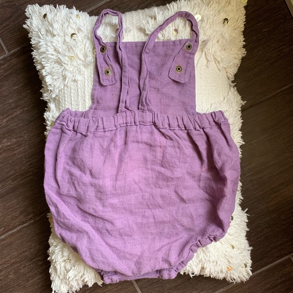 2T James Vincent Designs purple linen romper GUC - Picture 3 of 4